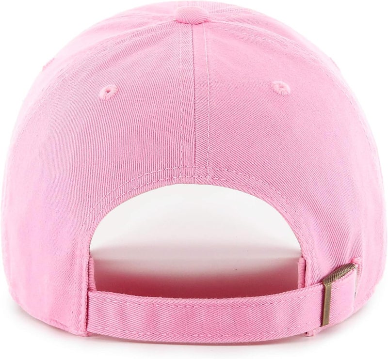 47 Brand MLB Rose Pink Primary Logo Clean Up Adjustable Baseball Cap Hat, Adult One Size Fits All - Image 2
